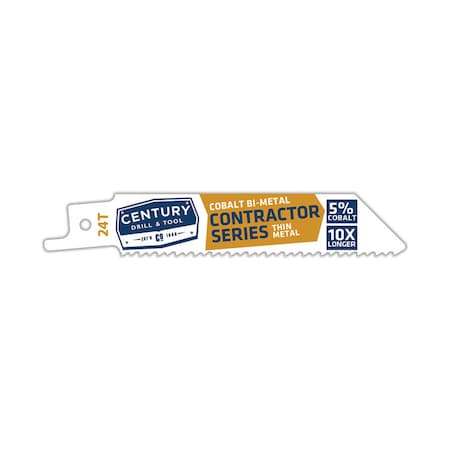 Century Drill And Tool Recip Blade 24T X 4 Bi-Metal Contractor 3/4 W.035 Thick 1/2 Shank 7453